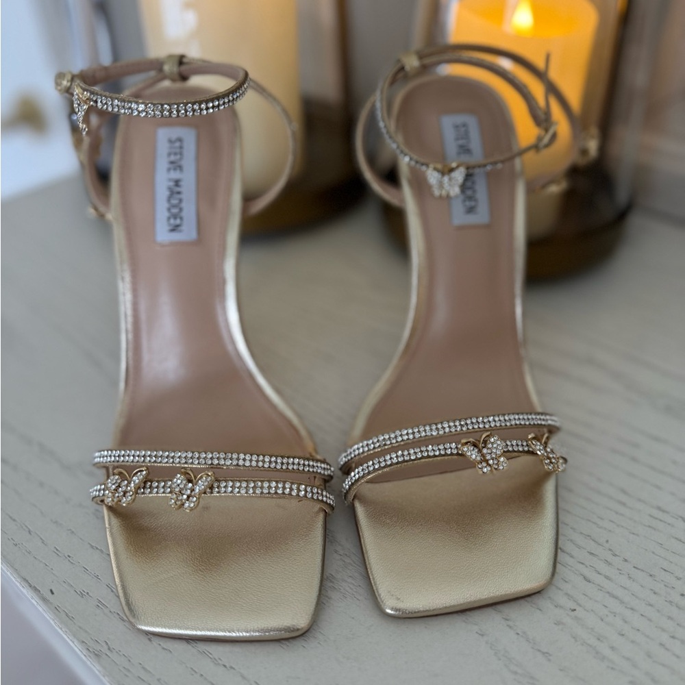 Steve Madden Gold Embellished Heels size 7